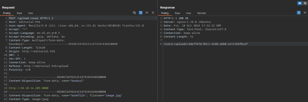 HTB Editorial HTTP server upload
