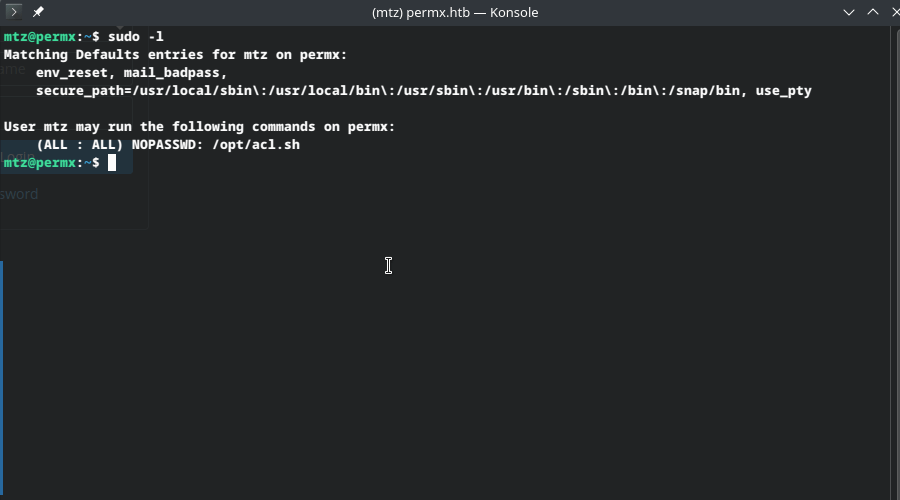 HTB PermX sudo priviledges