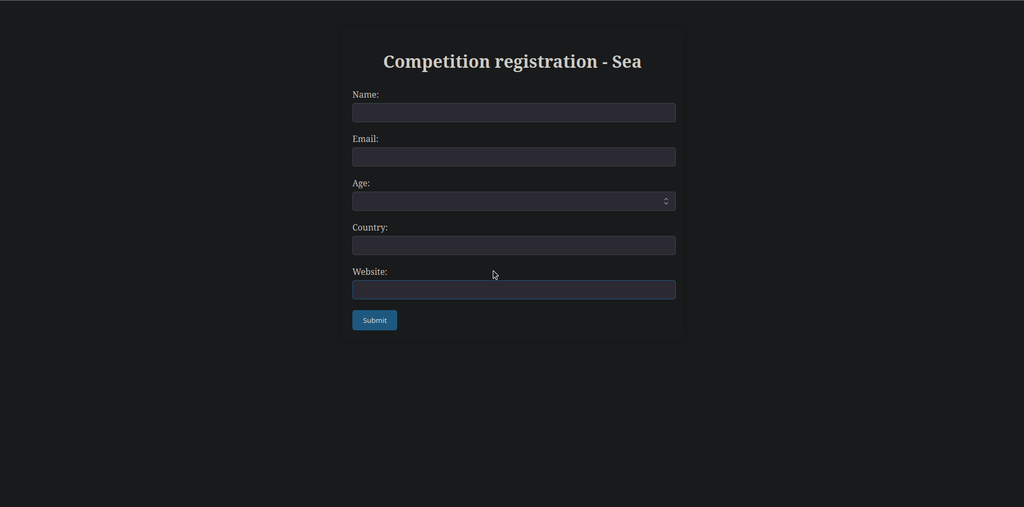 HTB Sea contact form