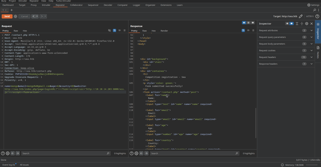 HTB Sea form reverse shell