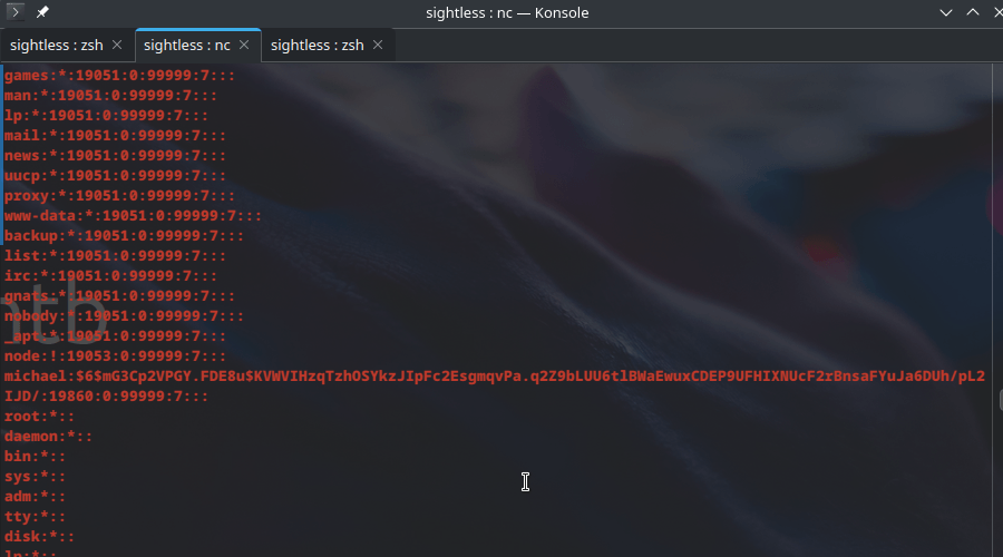 HTB Sightless user michael