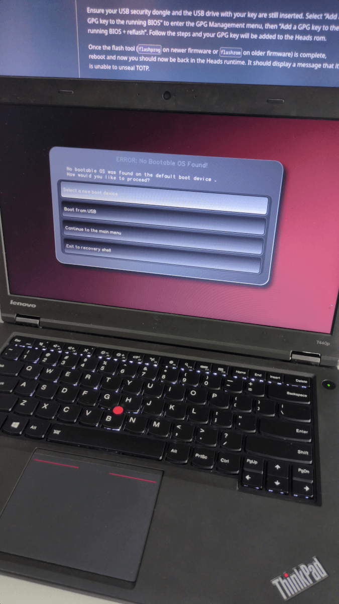 ThinkPad T440p heads menu