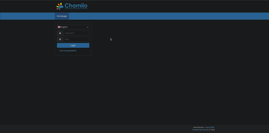 HTB PermX Chamilo page